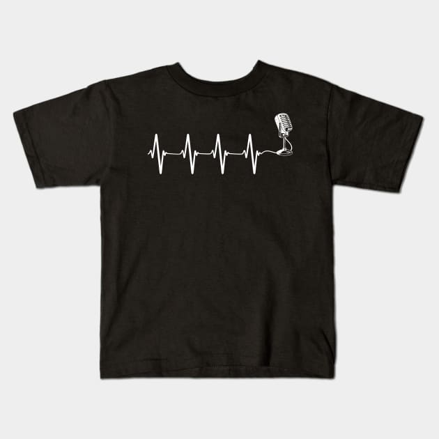 Microphone Heartbeat Kids T-Shirt by Eyes4